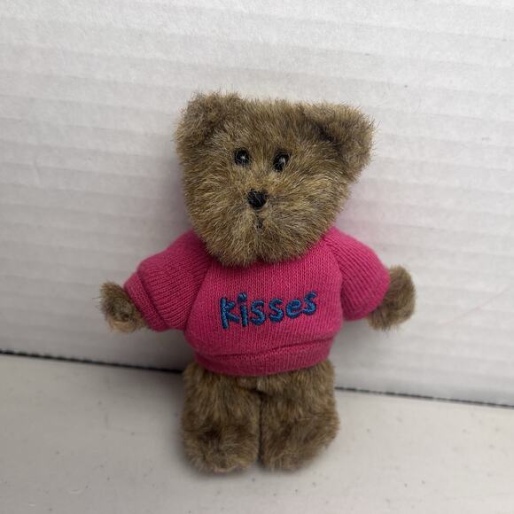 Boyds Bear Thinkin of Ya Mini 4" Message Kisses Pink Purple Sweater HTF Rare - Picture 2 of 14